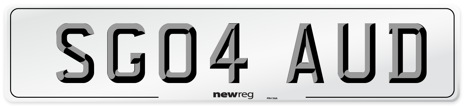 SG04 AUD Number Plate from New Reg